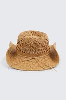 Ardene Straw Cowboy Hat in Beige