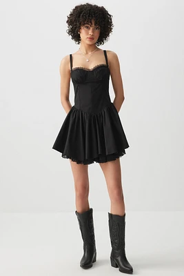 Ardene V Waist Mini Bustier Dress in | Size | 100% Cotton/Polyester