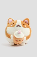 Ardene Corgi with Bubble Tea Plushie in Cognac