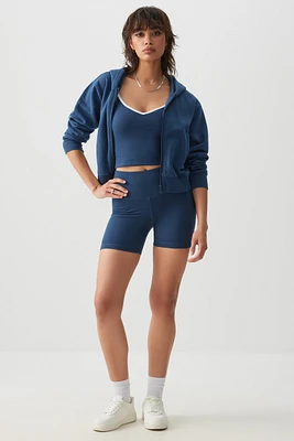 Ardene 5" Biker Shorts in Blue Current | Size | Polyester/Elastane