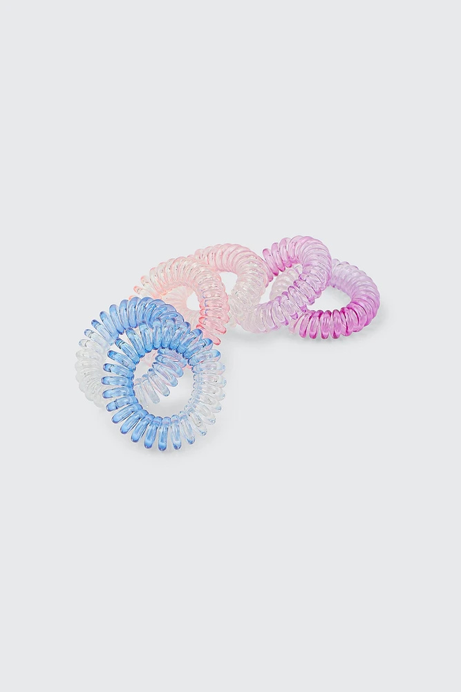 Ardene Kids 6-Pack of Ombre Coiled Hair Elastics