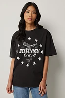 Ardene Johnny Cash Graphic T-Shirt in Black | Size | 100% Cotton