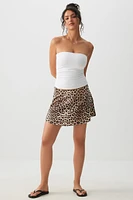 Ardene Satin Mini Skirt in Brown | Size | Polyester/Spandex