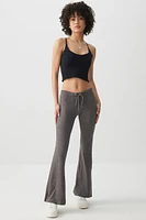 Ardene Super Soft Low Waist Flare Leggings in Dark Grey | Size | Polyester/Elastane | Eco-Conscious