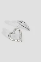 Ardene Heart Earrings in Silver | Stainless Steel