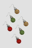 Ardene 3-Pack of Ornament Earrings in Red | Stainless Steel