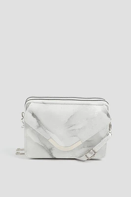 Ardene Envelope Phone Bag in White | Faux Leather/Polyester