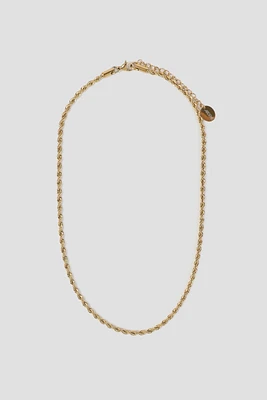 Ardene Stainless Steel Twist Chain Necklace in Gold