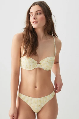 Ardene High Leg Bikini Bottom in Light Yellow | Size | Polyester/Nylon/Spandex | Microfiber