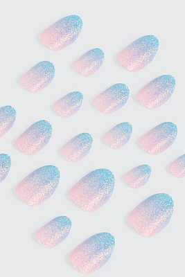 Ardene 20-Pack Ombre Fake Nails in Light Blue