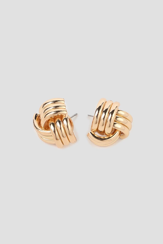 Ardene Knotted Stud Earring in Gold | Stainless Steel