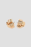 Ardene Knotted Stud Earring in Gold | Stainless Steel