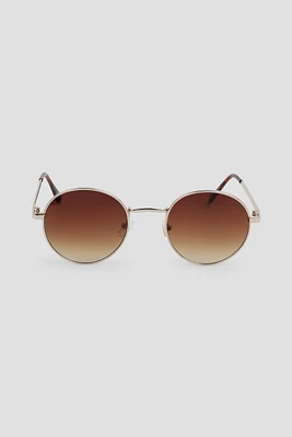 Ardene Round Sunglasses in Gold