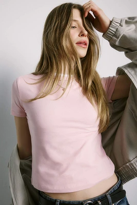 Ardene Effortless Everyday T-Shirt in Light | Size | Cotton/Elastane | Eco-Conscious