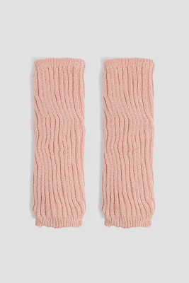 Ardene Ribbed Leg Warmers in Light Pink | 100% Acrylic