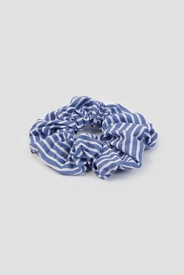 Ardene XL Striped Scrunchie in Medium Blue