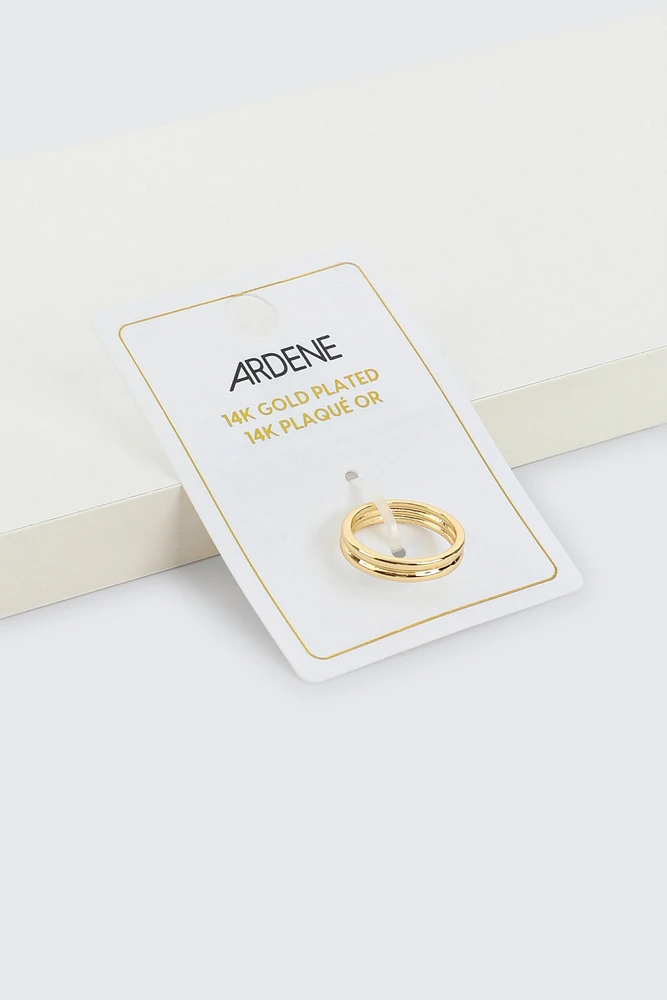 Ardene 14K Gold Plated Double Ridge Ring | Size