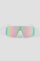 Ardene Sport Shield Sunglasses in White