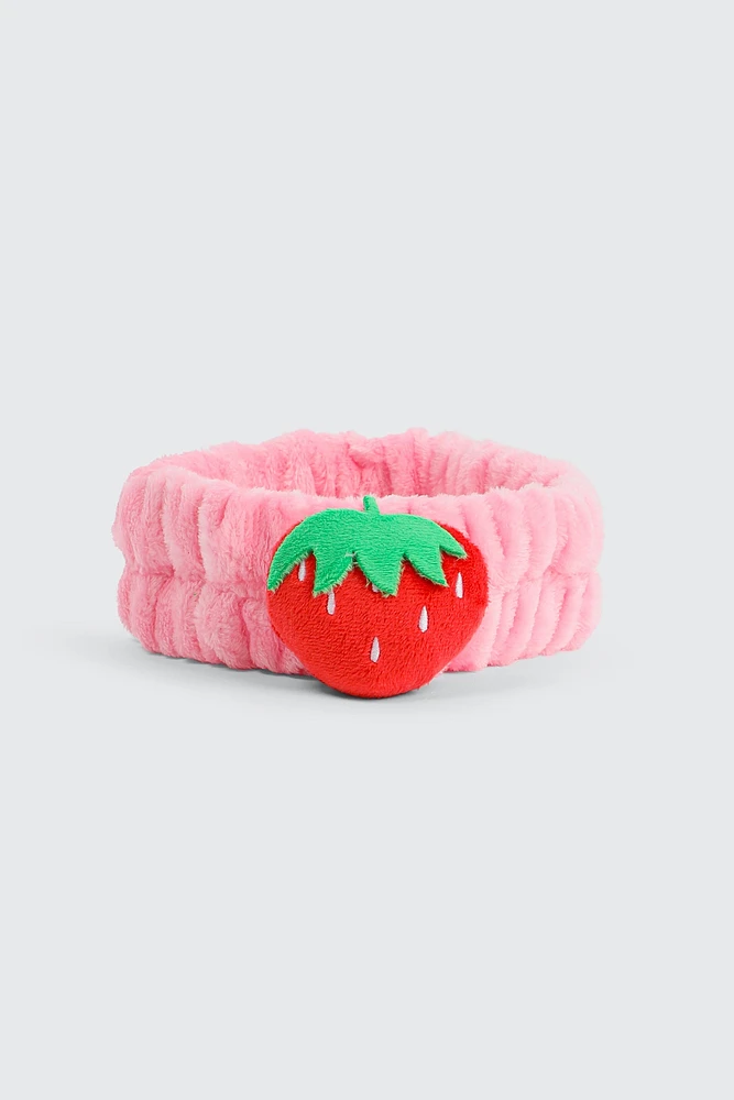 Ardene Strawberry Spa Headband in Red