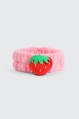 Ardene Strawberry Spa Headband in Red