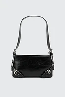 Ardene Baguette Bag with Buckle Details in Black | 100% Recycled Polyester | Eco-Conscious