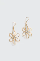 Ardene Daisy Drop Earrings in Gold | Stainless Steel