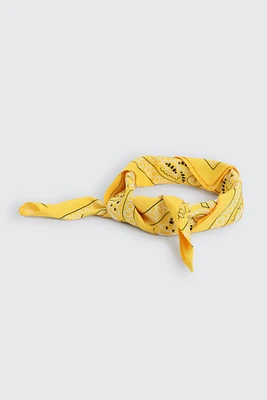Ardene Paisley Bandana in Light Yellow | Polyester