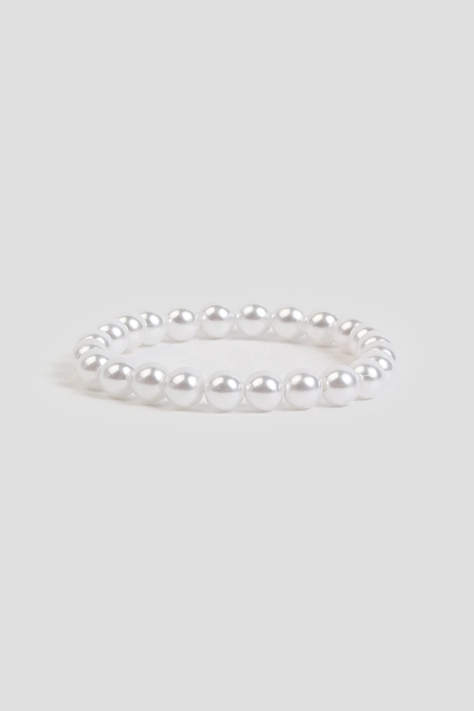 Ardene Pearl Bracelet in White