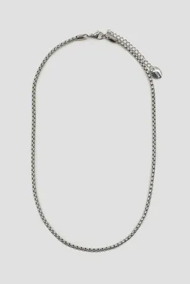 Ardene Stainless Steel Twist Chain Necklace in Silver