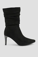 Ardene Stiletto Ruched Booties in | Size | Faux Suede | Eco-Conscious