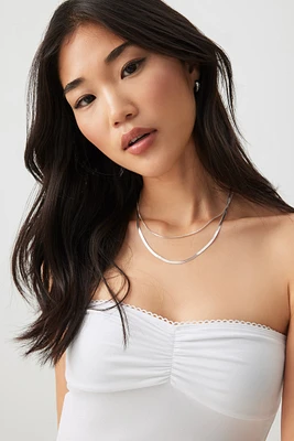 Ardene Picot Trim Tube Top in White | Size | Polyester/Elastane