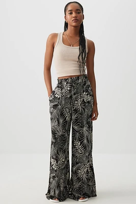 Ardene Crinkled Wide Leg Pants | Size XS | Rayon