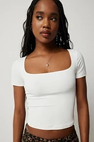 Ardene Contour Square Neck T-Shirt in | Size | Elastane/Polyamide