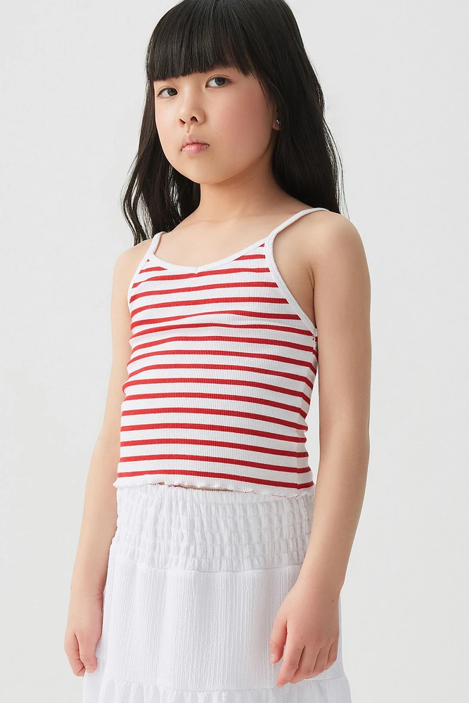 Ardene Kids Printed Lettuce Hem Tank Top in | Size | Spandex/Cotton