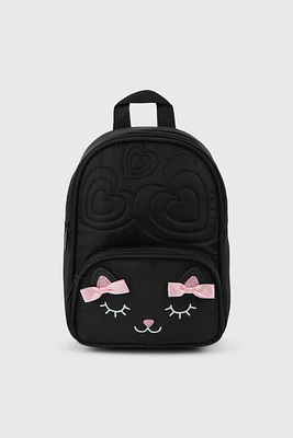 Ardene Kids Cat Backpack in Black | 100% Recycled Polyester | Eco-Conscious