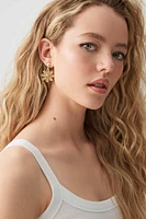 Ardene Raffia Flower Earrings in Gold | Stainless Steel