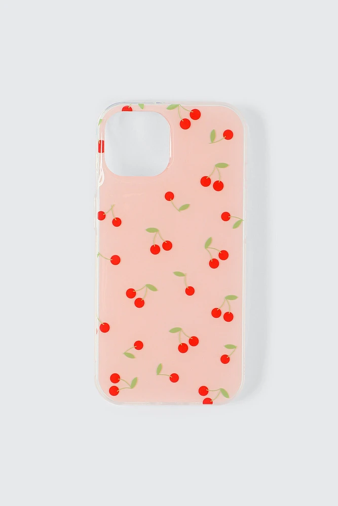 Ardene Cherry iPhone 13/14/15 Case in Light Pink