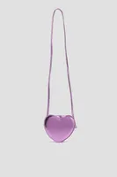 Ardene Heart Shaped Purse in Medium Purple | Faux Leather