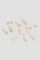 Ardene 6-Pack of Butterfly and Heart Earrings in Gold | Stainless Steel