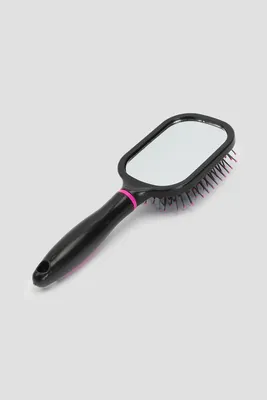 Ardene Paddle Brush with Mirror in Black