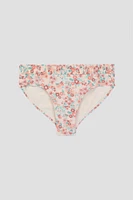 Ardene Kids Floral Swim Bottom in Orange | Size | Polyester/Elastane | Microfiber