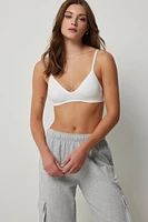 Ardene Seamless Triangle Bralette in White | Size | Nylon/Elastane | Microfiber