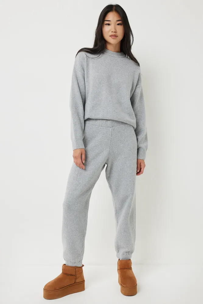 Ardene Side Stripe Sweatpants in Light Grey | Size | Polyester/Cotton |  Fleece-Lined