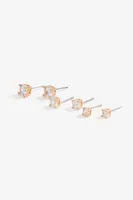 Ardene Round Cubic Zirconia Stud Earrings in Gold | Stainless Steel