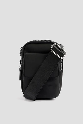 Ardene Nylon Phone Bag in Black | 100% Recycled Polyester/Nylon | Eco-Conscious