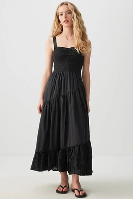 Ardene Smocked Tiered Maxi Dress in | Size | 100% Cotton