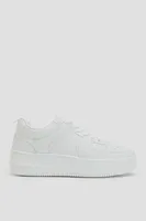 Ardene Court Platform Sneakers in White | Size | Faux Leather