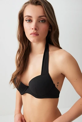 Ardene Retro Halter Bikini Top in | Size | Polyester/Nylon/Elastane | Microfiber