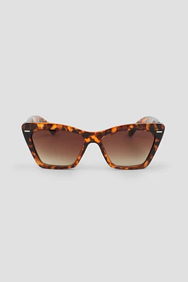 Ardene Square Cat Eye Sunglasses in Brown