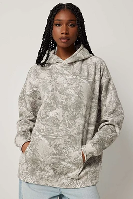 Ardene Camouflage Hoodie in Light Grey | Size | Polyester/Cotton | Fleece-Lined